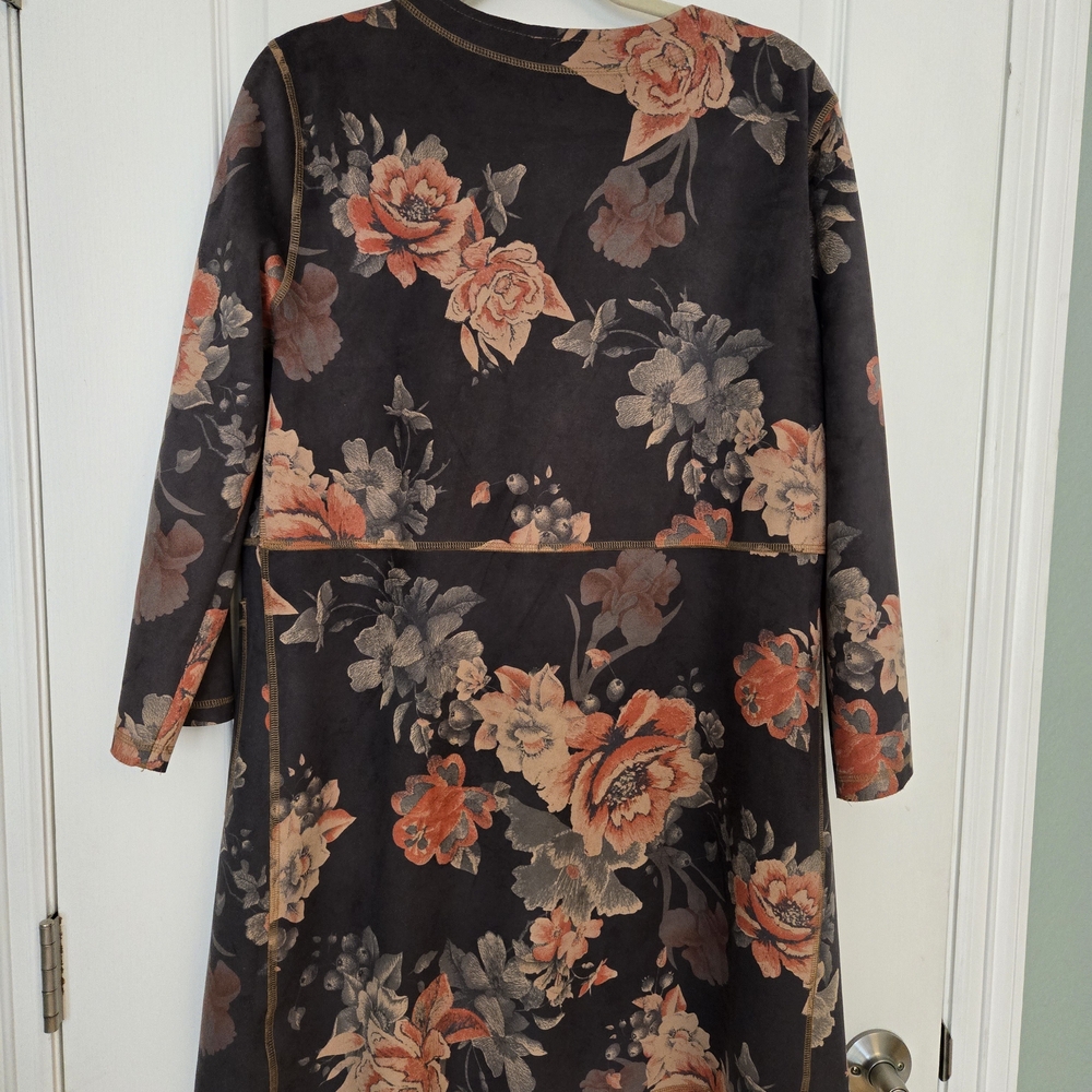 Philosophy Dark Floral Blazer with Orange Accents
